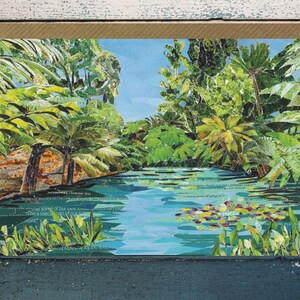 Heligan Gardens Jungle, Cornwall, Grußkarte blanko, Papiercollage