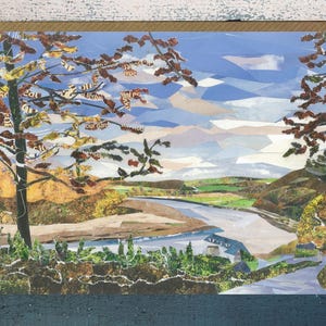 Cotehele Quay, automne, Cornouailles, carte de collage.