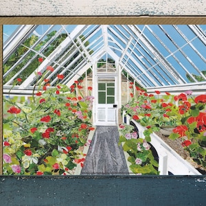 Lost Gardens of Heligan, Cornwall, Grußkarte blanko, Papiercollage