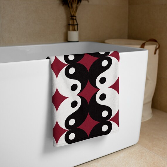 Yin Yang Towel Red