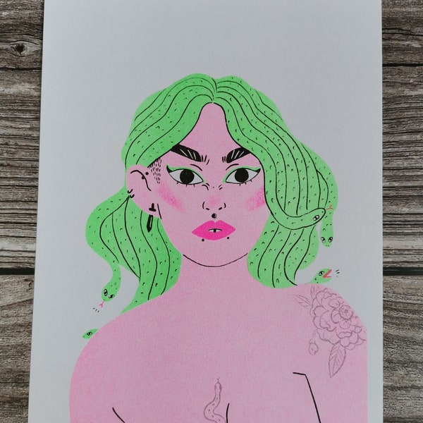 Estampa Medusa Riso