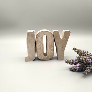 Joy Concrete Words | Stand Up Letters | Gift for Her | Gifts for Him | Unique | Family | Home Decor | Couples Gift | House Warming Present