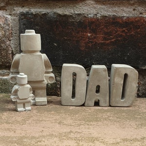 Dad Concrete Gift Set | Concrete Letters | Dad | Present | Birthday | Little Man | Love Gift | Fathers Day