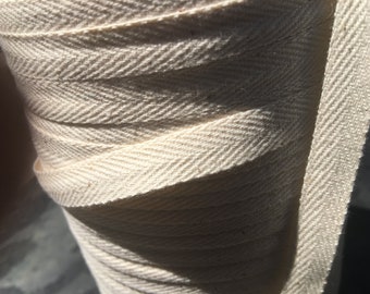 Twill Tape 100% Natural Cotton 3/8 inch 24  yard bags.