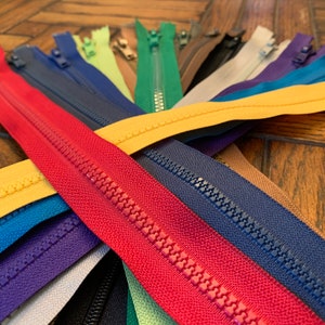 Nylon Zippers for Sewing, Bulk Zipper Supplies ; by Mandala Crafts - 20 Assorted Colors / 28 Inches