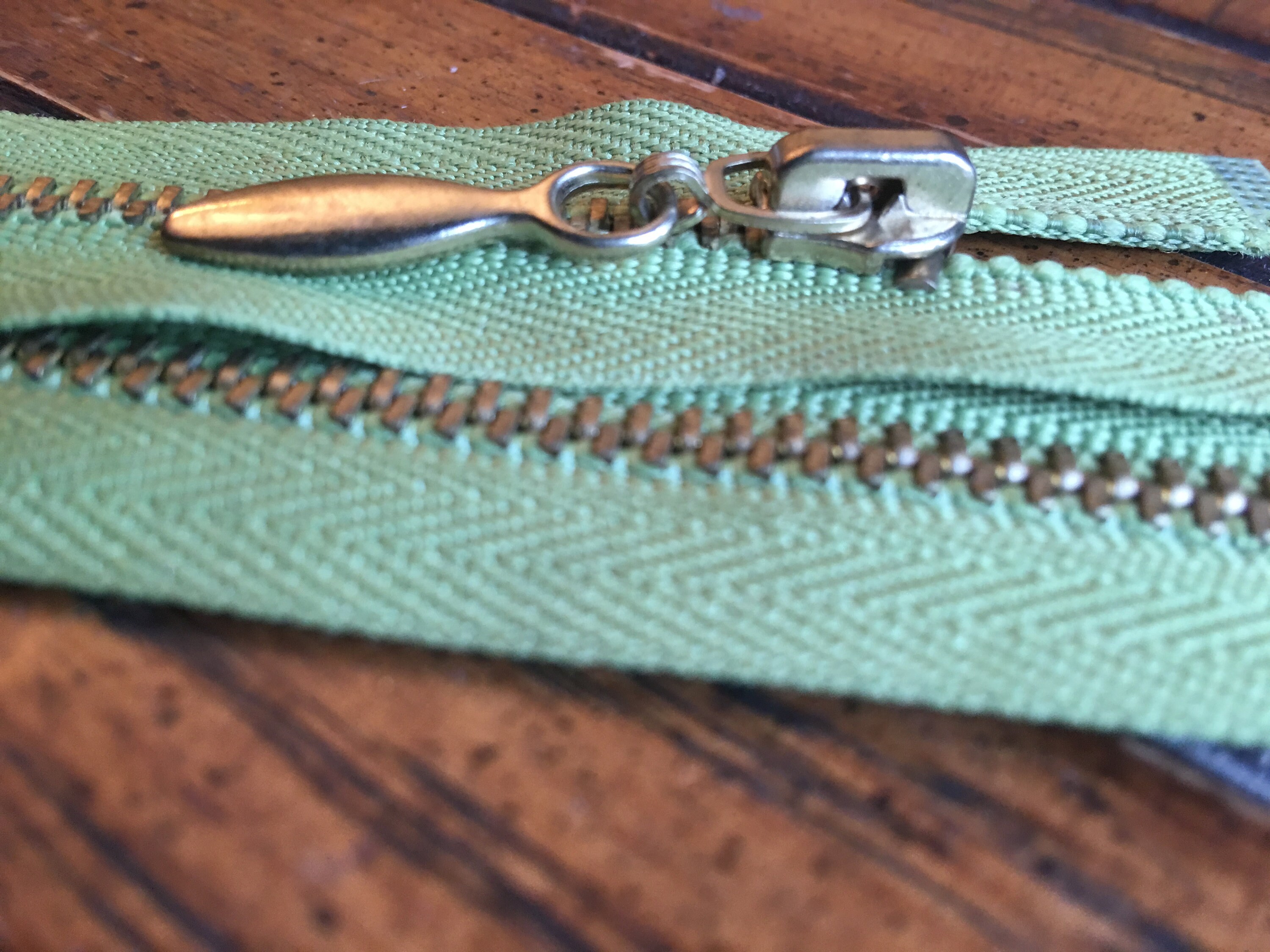 20 Inch Spring Green Zipper w/4.5 Solid Brass Teardrop Pull Etsy