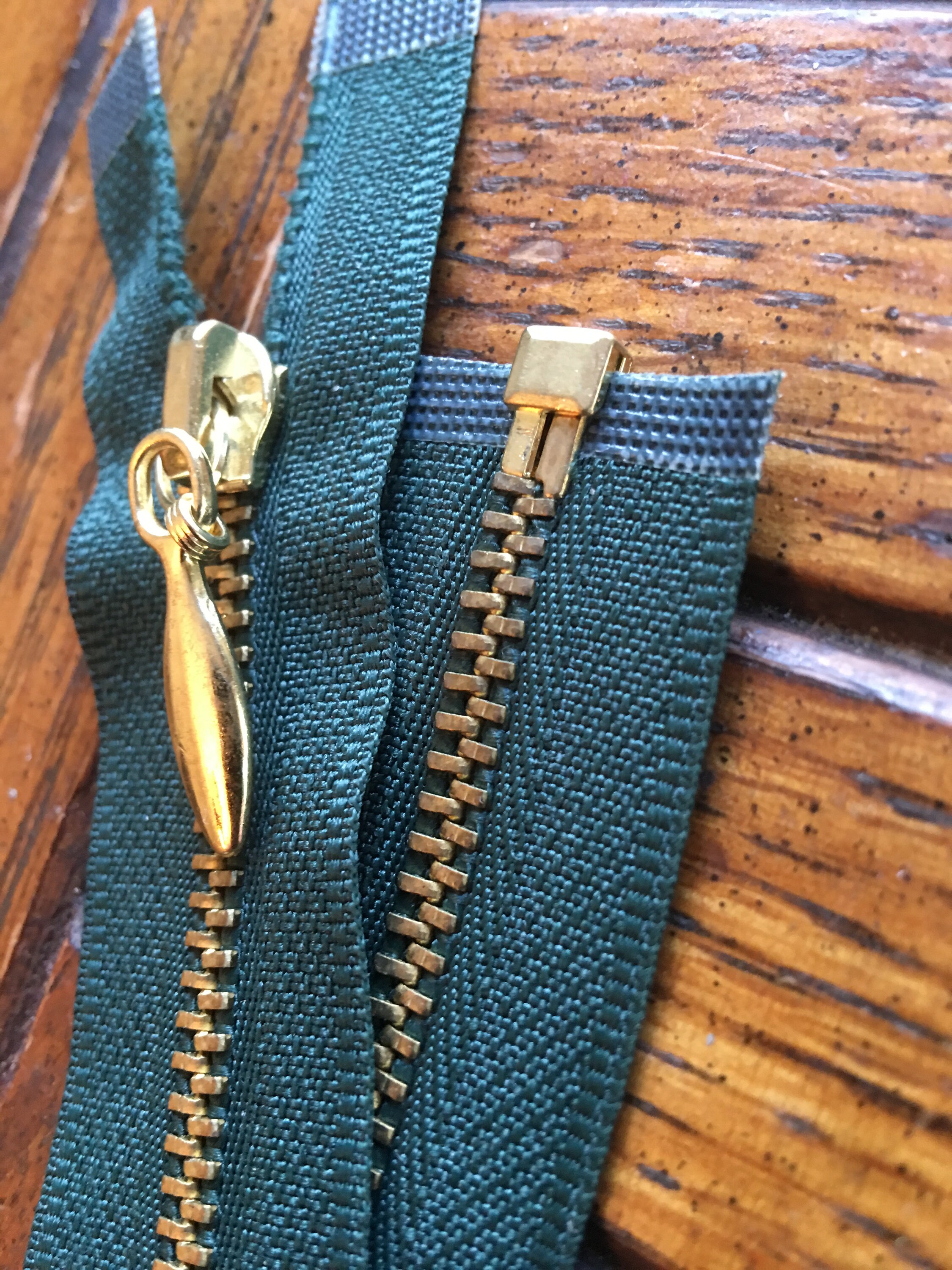 18 Inch Deep Green Separating Zipper w/Solid Brass Teardrop Etsy