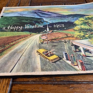 Esso 1953 Happy Vacation scrapbook / photo album  ~Very Rare~