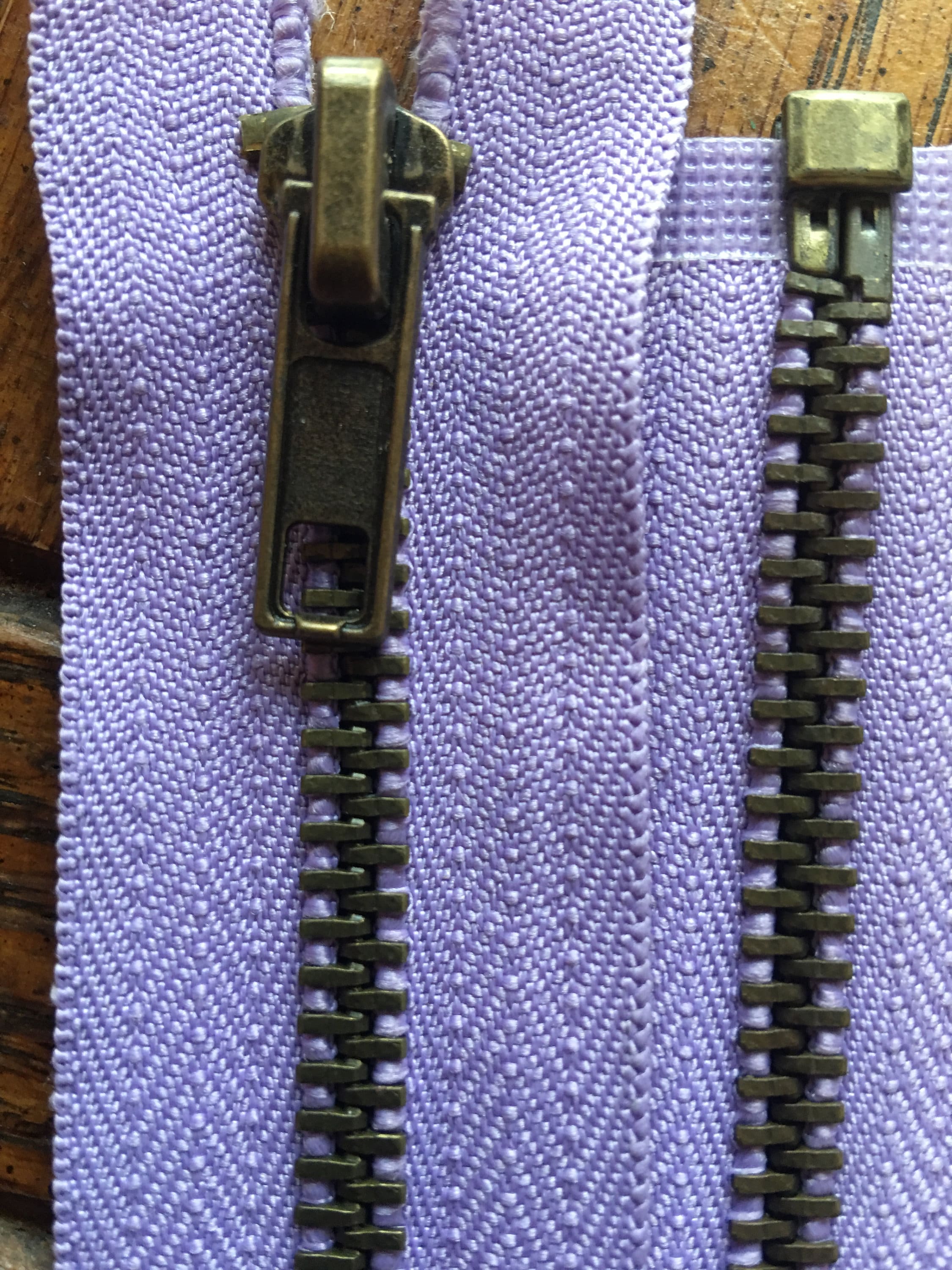 36 Inch Vintage Lilac Separating Zipper w/Antique Brass Pull & Etsy