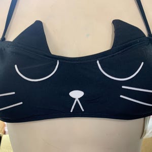 Cute Black Cat Bikini Top ~Brand New W/Tags~ Size Small