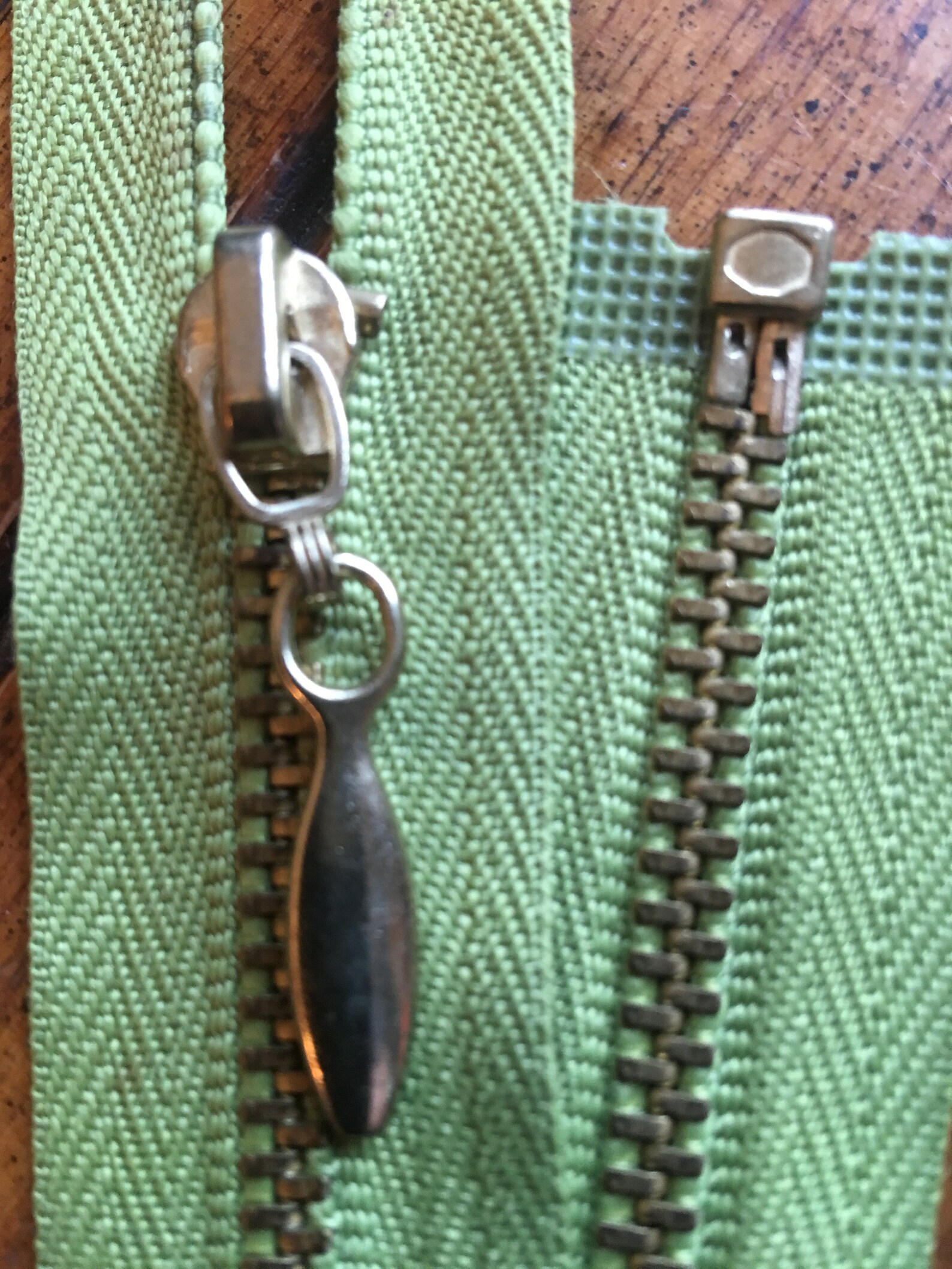 20 Inch Spring Green Zipper W/4.5 Solid Brass Teardrop Pull Etsy