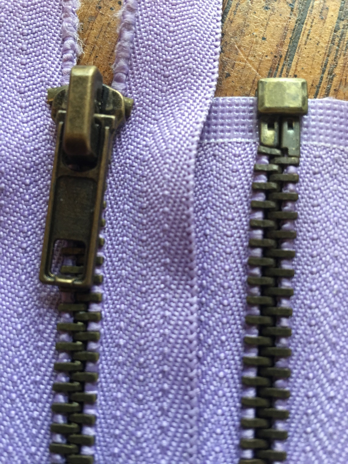 36 Inch Vintage Lilac Separating Zipper w/Antique Brass Pull & Etsy