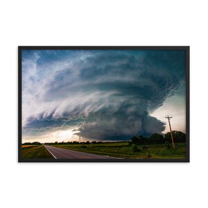 Mesociclón Supercell Thunderstorm - Clima extremo - Póster enmarcado