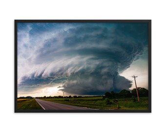 Mesocyclone Supercell Thunderstorm - Extreme Weather - Framed poster