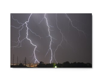 Electrified - Lightning Strikes Metal prints - Storm Chaser captured supercharged lightning strikes tracking severe weather across Nebraska