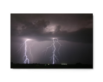Double Stroke Lightning Strike Metal prints - Unique gifts for any weather lover!