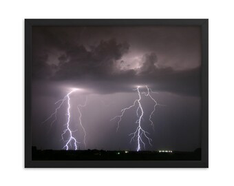 Double Stroke Lightning - Extreme Weather Inspired Framed poster