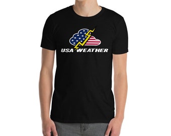 USA Weather - Storm Jam US Flag - Short-Sleeve Unisex T-Shirt - Extreme Weather lover gifts