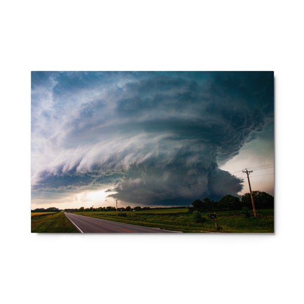 Breathtaking Nebraska Supercell Thunderstorm - Gorgeous Extreme Weather Metal Prints - Unique gifts for any weather lover!