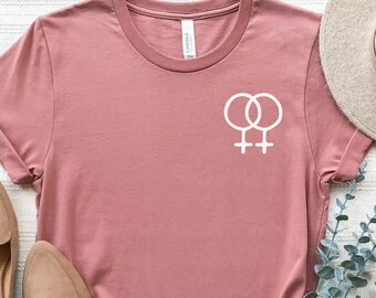 Camisa lesbiana Símbolo femenino Camisa LGBT Camisa feminista Camisa queer Camisa del orgullo lésbico Camisa del mes del orgullo queer Camisa LGBTQIA Camisa lesbiana