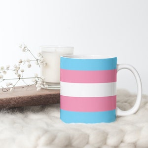 Trans Flag Mug Trans Pride Gear Trans Rights Mug Subtle Trans Mug Transgender Mug Cute Trans Mug Trans Gift Transgender Flag Mug Trans Tea