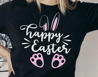 Happy Easter Shirt Women's Easter Tee Easter Holiday Shirt Easter Bunny Tee Cute Easter Shirt Happy Easter Tshirt Shirt Easter Family shirt