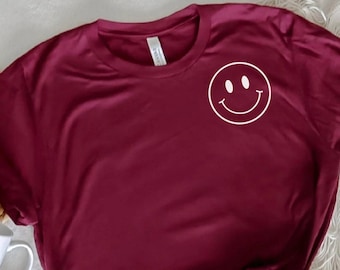 Smiley Face Shirt Smile Shirt Happy T-Shirt Retro Smiley Face Shirt Smiley Minimal Shirt Smile Face Shirt Happy Smiley Tee Happy Face Shirt