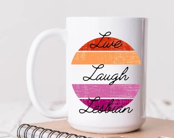 Caneca Lésbicas Vivas e Riam Caneca do Orgulho Lésbico Presente Lésbico Caneca Lésbica Frutada Caneca Mês do Orgulho Caneca Queer Caneca LGBTQ Caneca Lésbica Engraçada Caneca Presente Gay