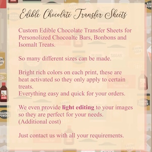 Chocolate Transfer Sheet (Valentines) Edible for Decorations A4 Size