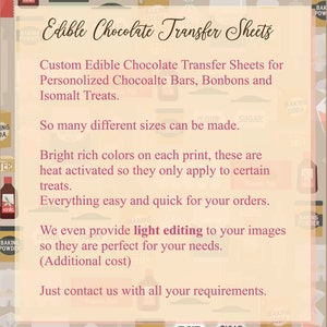 Print on chocolate w/ paper2eat Miracle Transfer Sheets for $25.99 