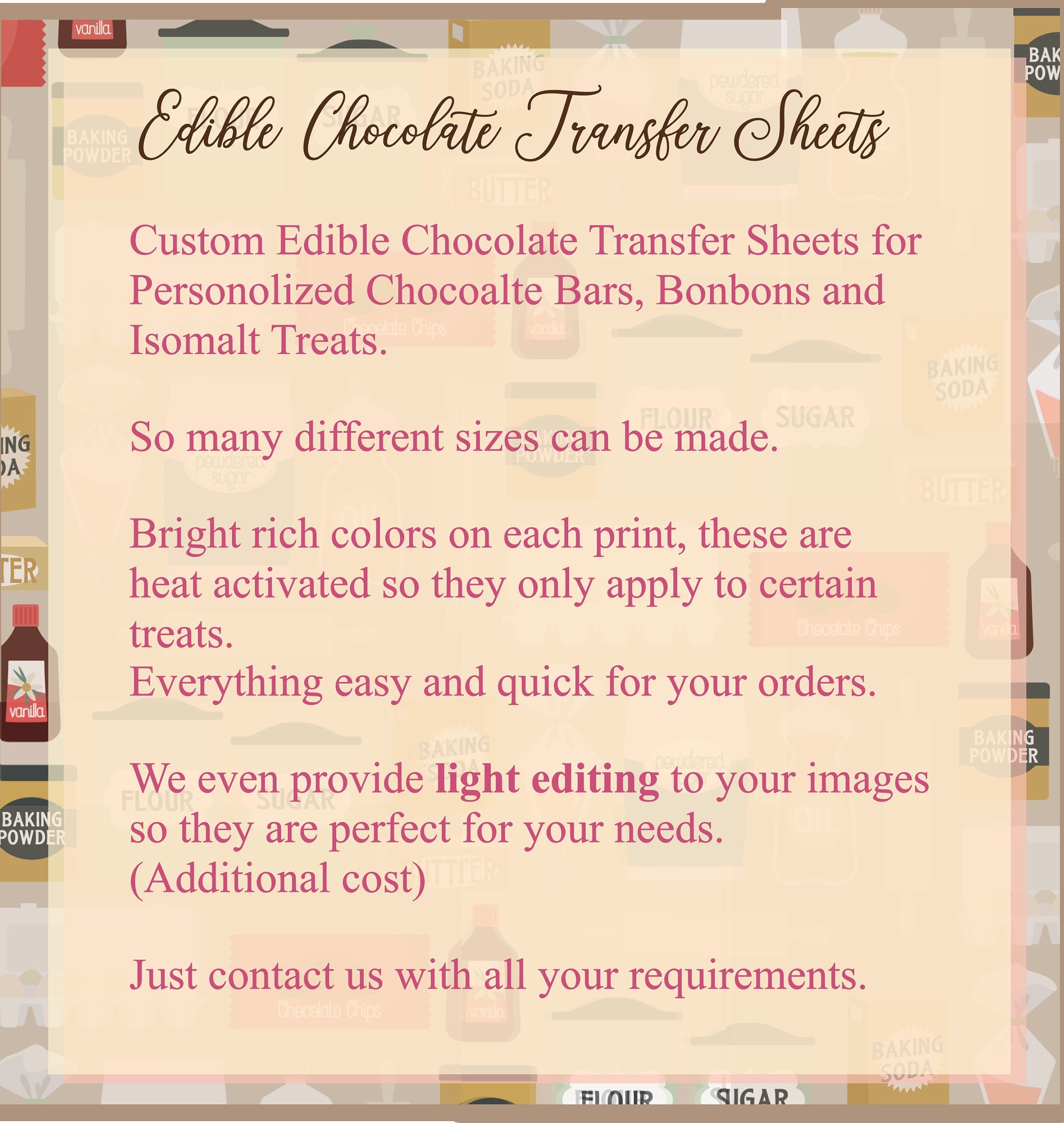 Chocolate Transfer Sheets 