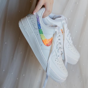 Personalized Pride Rhinestone Air Force 1 Wedding Sneakers