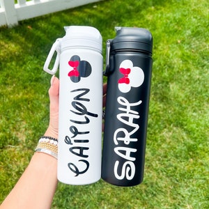 Mouse ears personalized tumblers | Minnie water bottle | tumbler with straw | Mickey water bottle