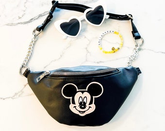 Mickey Mouse Vegan Leather Fanny Pack: Adjustable Belt Bag