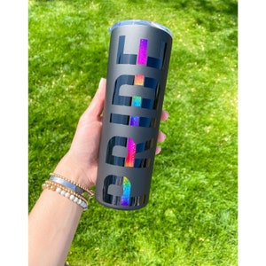 Personalized PRIDE 20oz tumbler - skinny tumbler - personalized - Thin pride rainbow line 20oz personalized tumbler