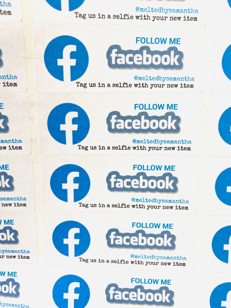 Facebook Personalized Stickers Fb Stickers Follow Me Etsy