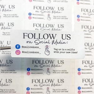 Follow us on sociaI media personalized stickers - insta stickers - personalized Facebook  stickers - shipping stickers - Twitter stickers