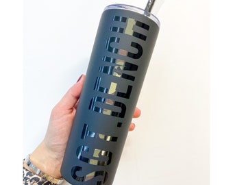 Personalized Military Tumbler: Thin Line Veteran Gift, 20oz Skinny Tumbler