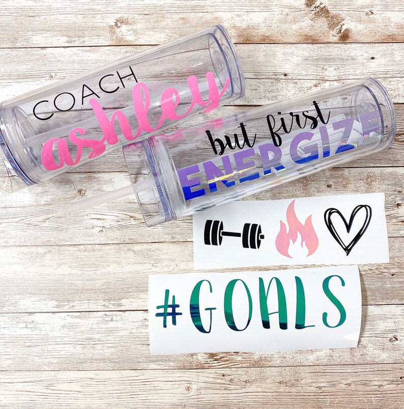Personalized Coach Name tumbler Decal Name Sticker Custom Etsy