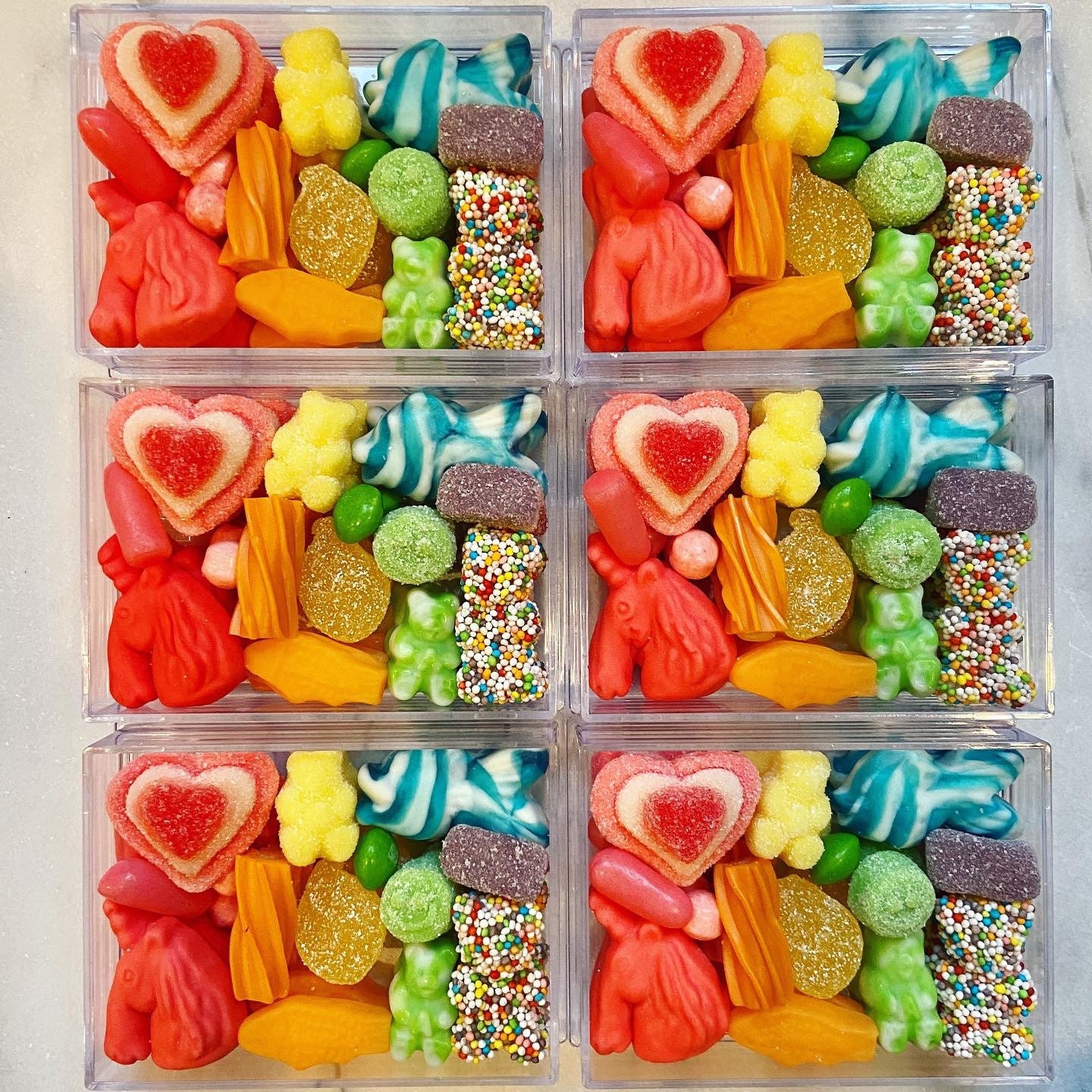 Rainbow Candy Charcuterie Board in Tackle Box Container for Kids