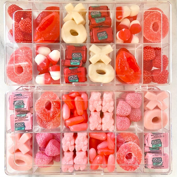 Pink and Red Candy Charcuterie Box Party Favor Tackle Box Kids 