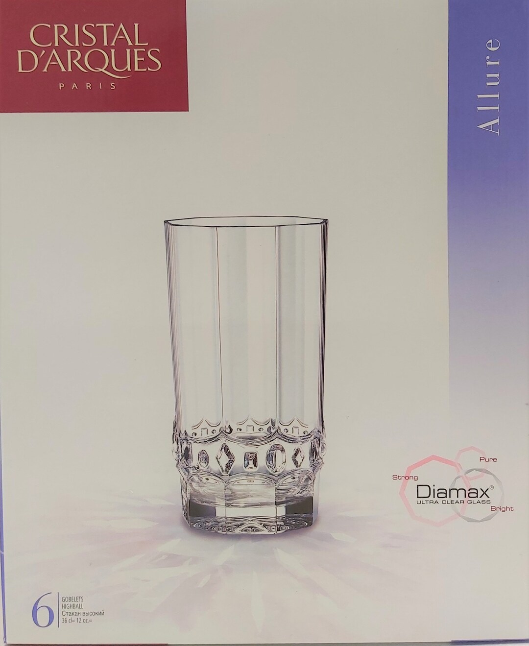 Cristal D'arques 6pc Hiball Glass Set Allure. Brand New. Lead Free. Etsy