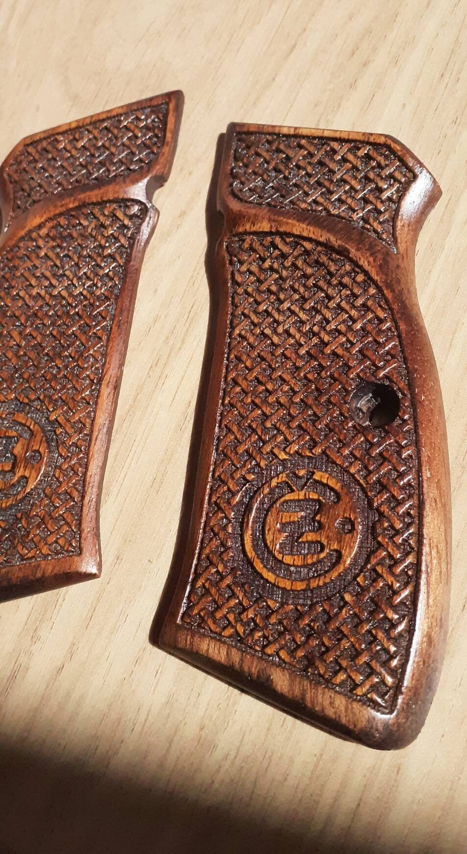 CZ 75 85 75B Walnut Wood Pistol Grips Set Handmade Special Etsy