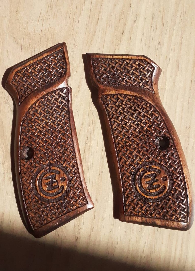 CZ 75 85 75B Walnut Wood Pistol Grips Set Handmade Special Etsy