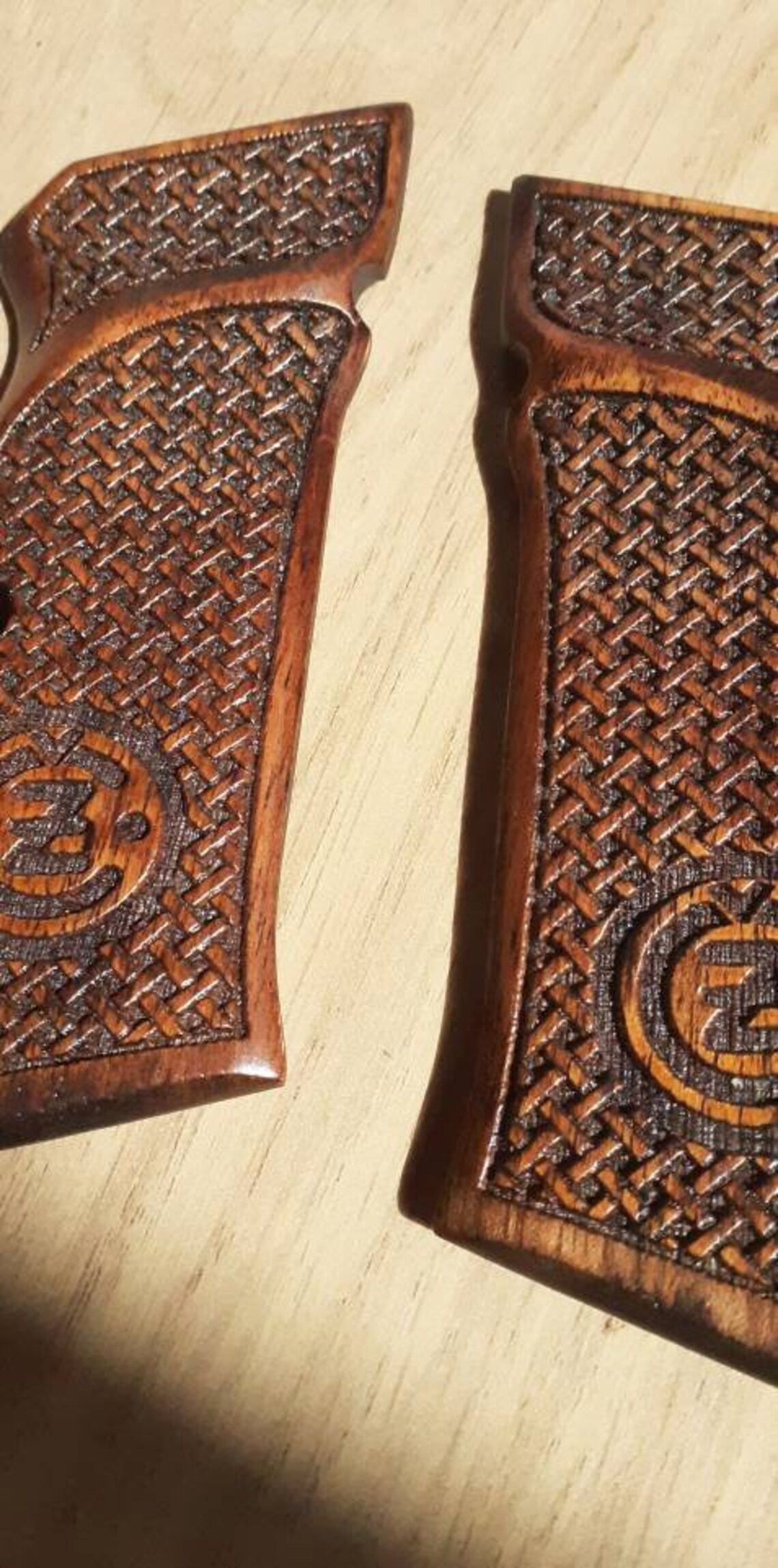 CZ 75 85 75B Walnut Wood Pistol Grips Set Handmade Special Etsy