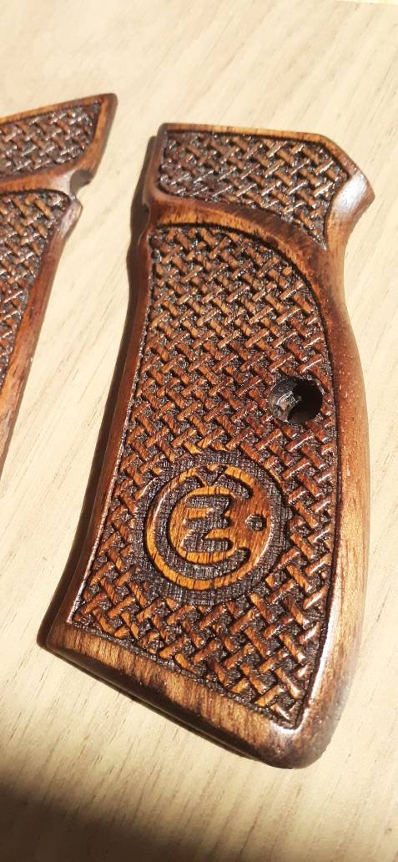 CZ 75 85 75B Walnut Wood Pistol Grips Set Handmade Special Etsy