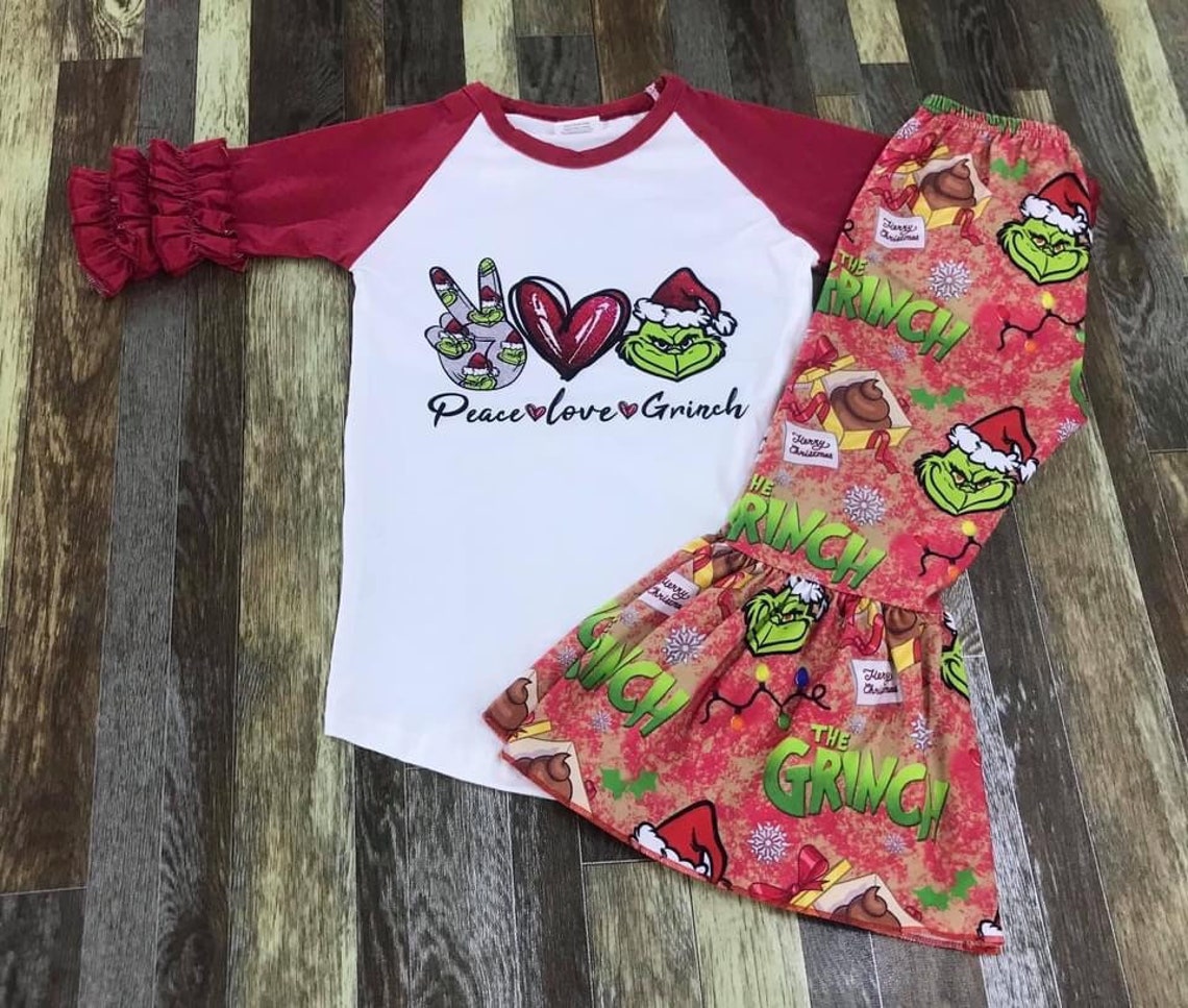 Grinch dress baby toddler little girls Grinch outfit Etsy