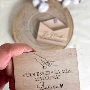 Godparent Proposal Letter – SVG & DXF Files for Laser Cutting, Personalized Wooden Card for Baptism or Birth Announcement – Digital Download