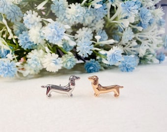 Teckel oorbel sterlingzilver puppy oorbel schattige hond studoorbel huisdier kawaii oorstekers zilveren duchsund oorbel sierlijke worst hond cadeau