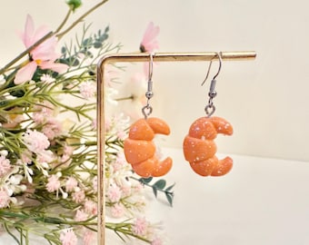 Miniatur Croissant Ohrring Kreative Lebensmittel Ohrring Bäckerei Ohrring Polymer Clay Ohrring Brot Ohrring Süßer Naschkatzen Geschenk Spaß Bäcker Präsent